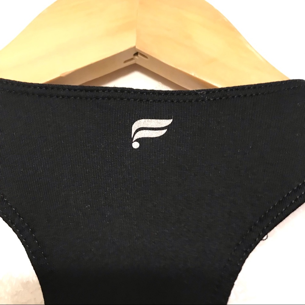 Fabletics Black Tank Top with Pink Strappy Sports Bra Detail - Picture 5 of 5